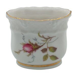 Winterling Germany Cigarette Holder Vanity Dish Gold Trim Rosebud Porcelain